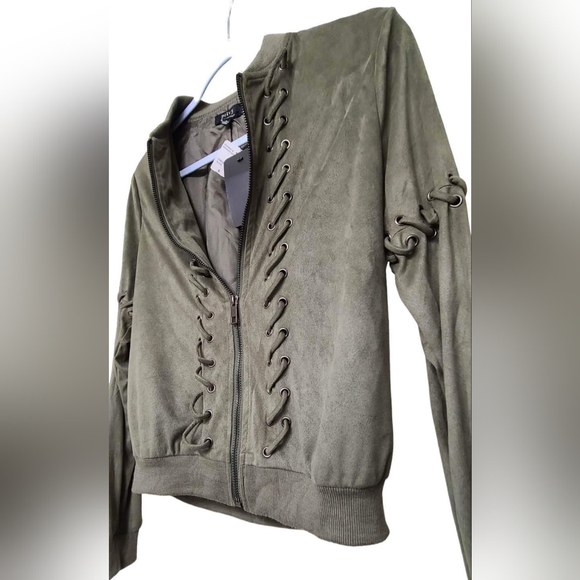 Suede detailed jacket - Picture 4 of 6